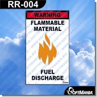 Read full article Premade Sign - WARNING FLAMMABLE MATERIAL / FUEL DISCHARGE
