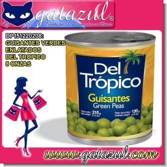 Read full article CANNED GREEN PEAS 8 OUNCES BRAND  DEL TROPICO