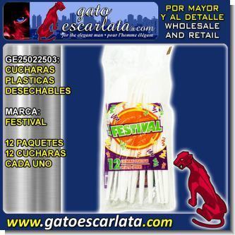 Lee el articulo completo CUCHARAS PLASTICAS DESECHABLES MARCA FESTIVAL  - 12 PAQUETES DE 12 UNIDADES CADA UNO